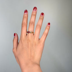 Bague Bandeau GUY LAROCHE en or jaune et rubis - Castafiore