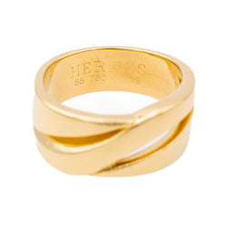 Bague Bandeau HERMÈS en or jaune - Castafiore