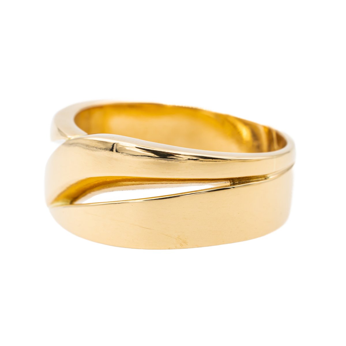 Bague Bandeau HERMÈS en or jaune - Castafiore