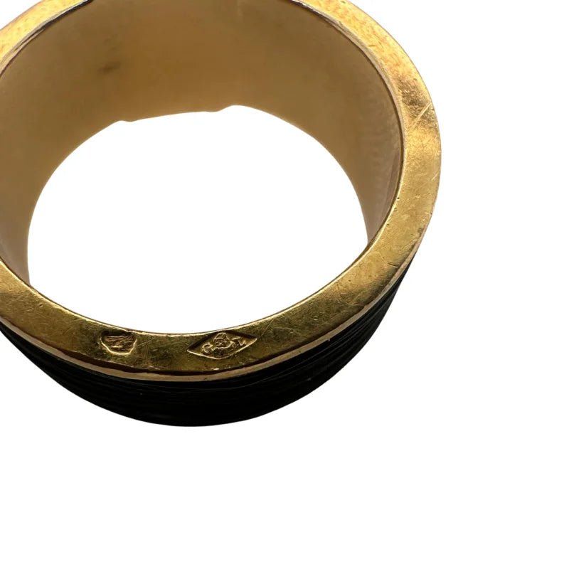Bague Bandeau HERMÈS en or jaune et crin - Castafiore