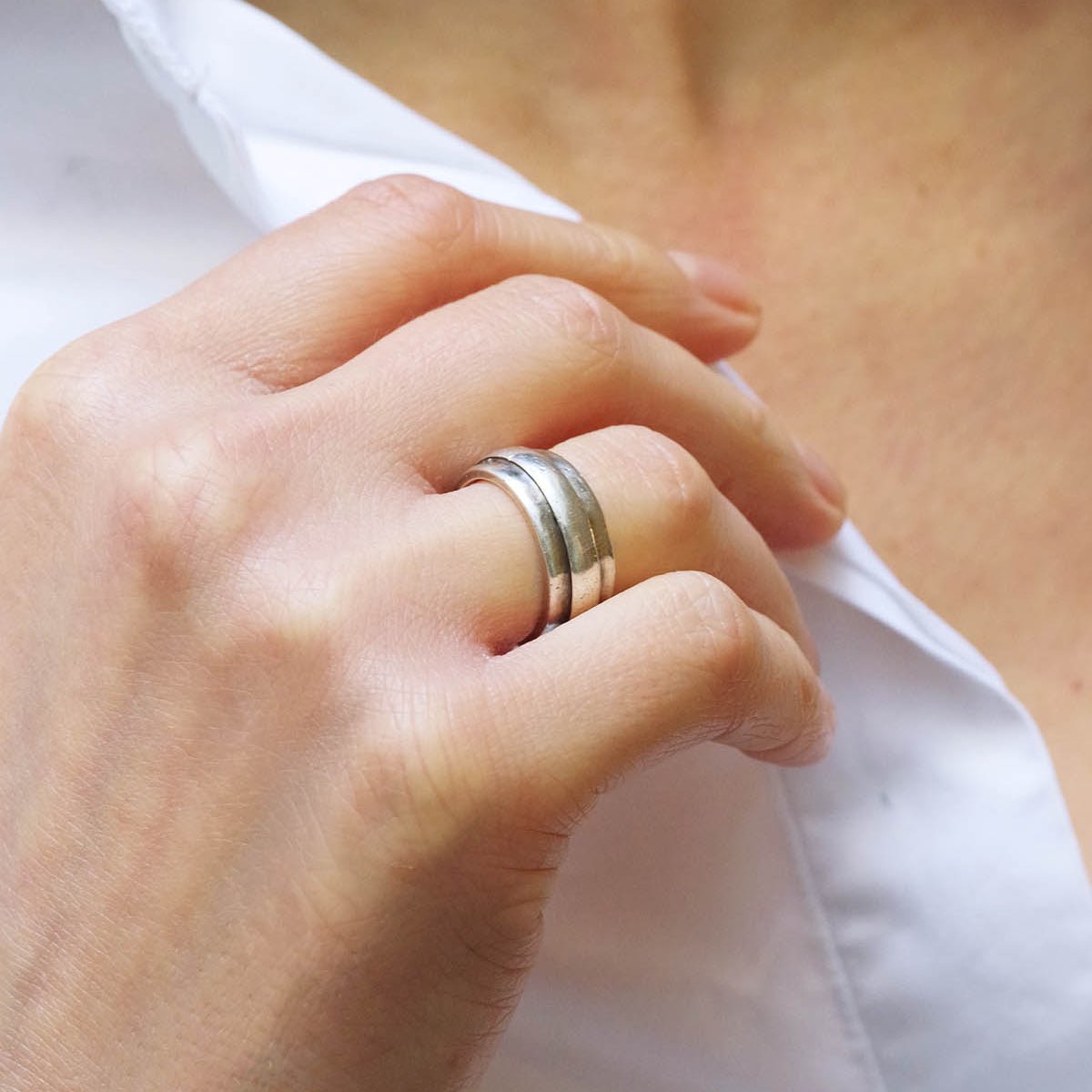 Bague Bandeau JEAN DESPRÉS en argent - Castafiore