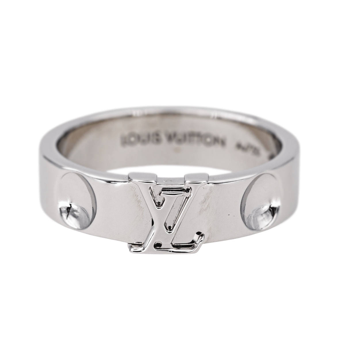 Bague Bandeau LOUIS VUITTON "Empreinte" en or blanc - Castafiore