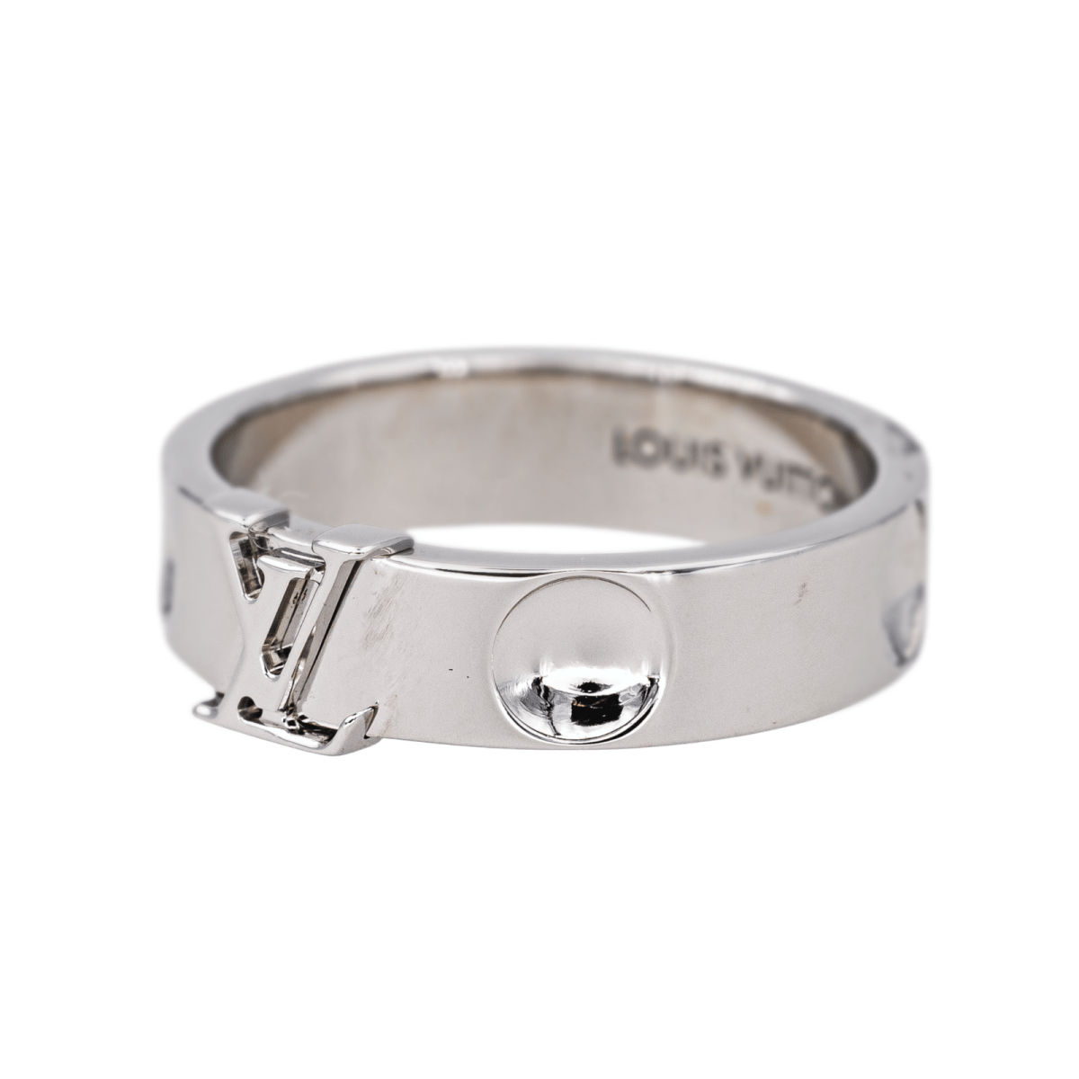 Bague Bandeau LOUIS VUITTON "Empreinte" en or blanc - Castafiore