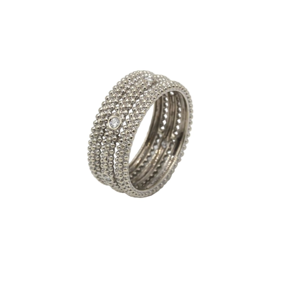 Bague Bandeau MAUBOUSSIN "Le Premier Jour 1" en or blanc et diamants - Castafiore