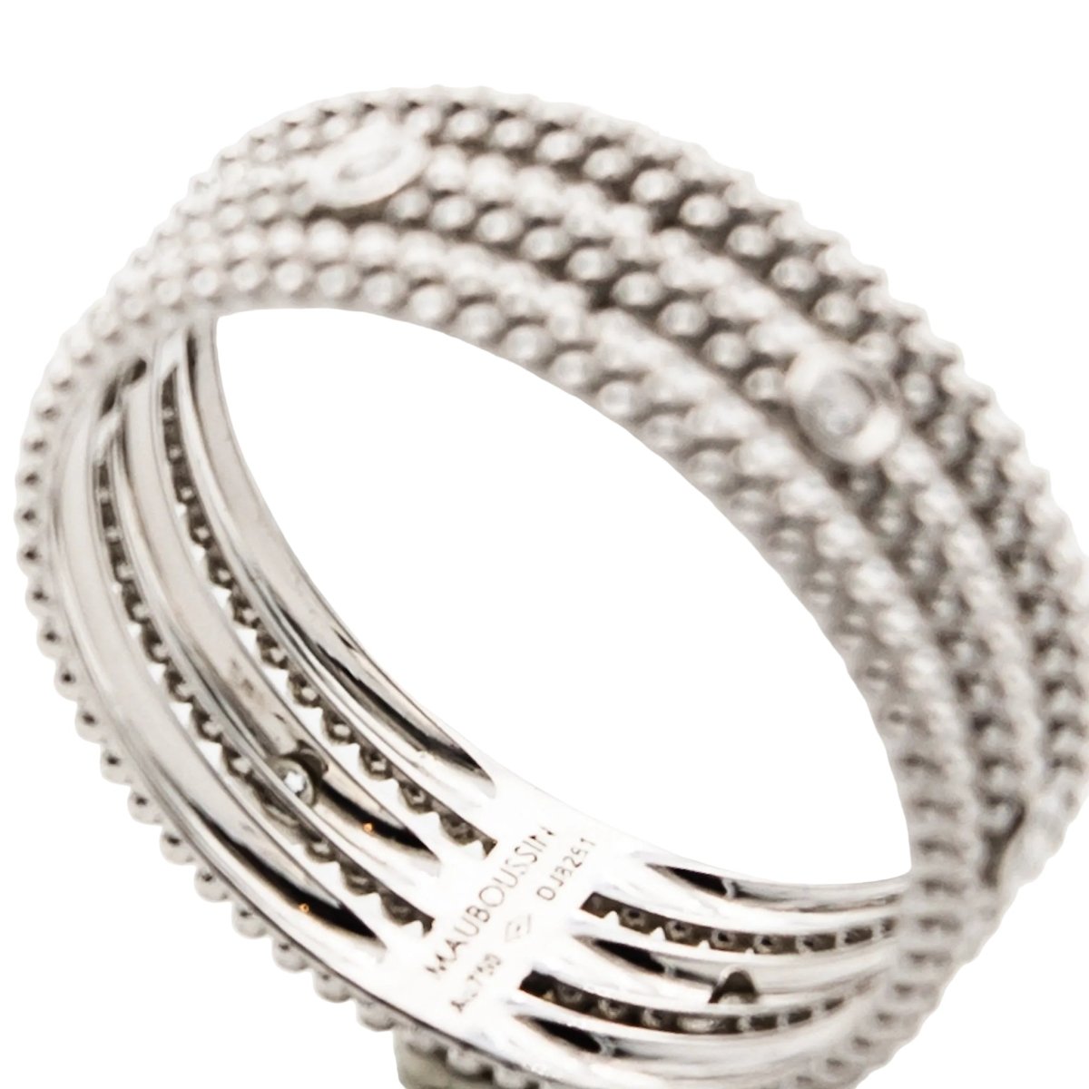 Bague Bandeau MAUBOUSSIN "Le Premier Jour" en or blanc et diamants - Castafiore