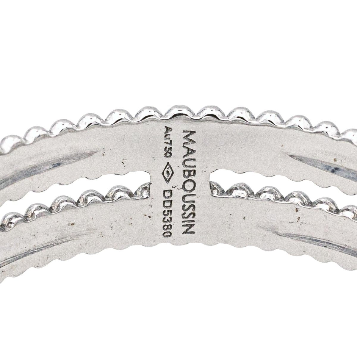 Bague Bandeau MAUBOUSSIN "Mon Premier Jour c'est Toi N°1" en or blanc et diamants - Castafiore