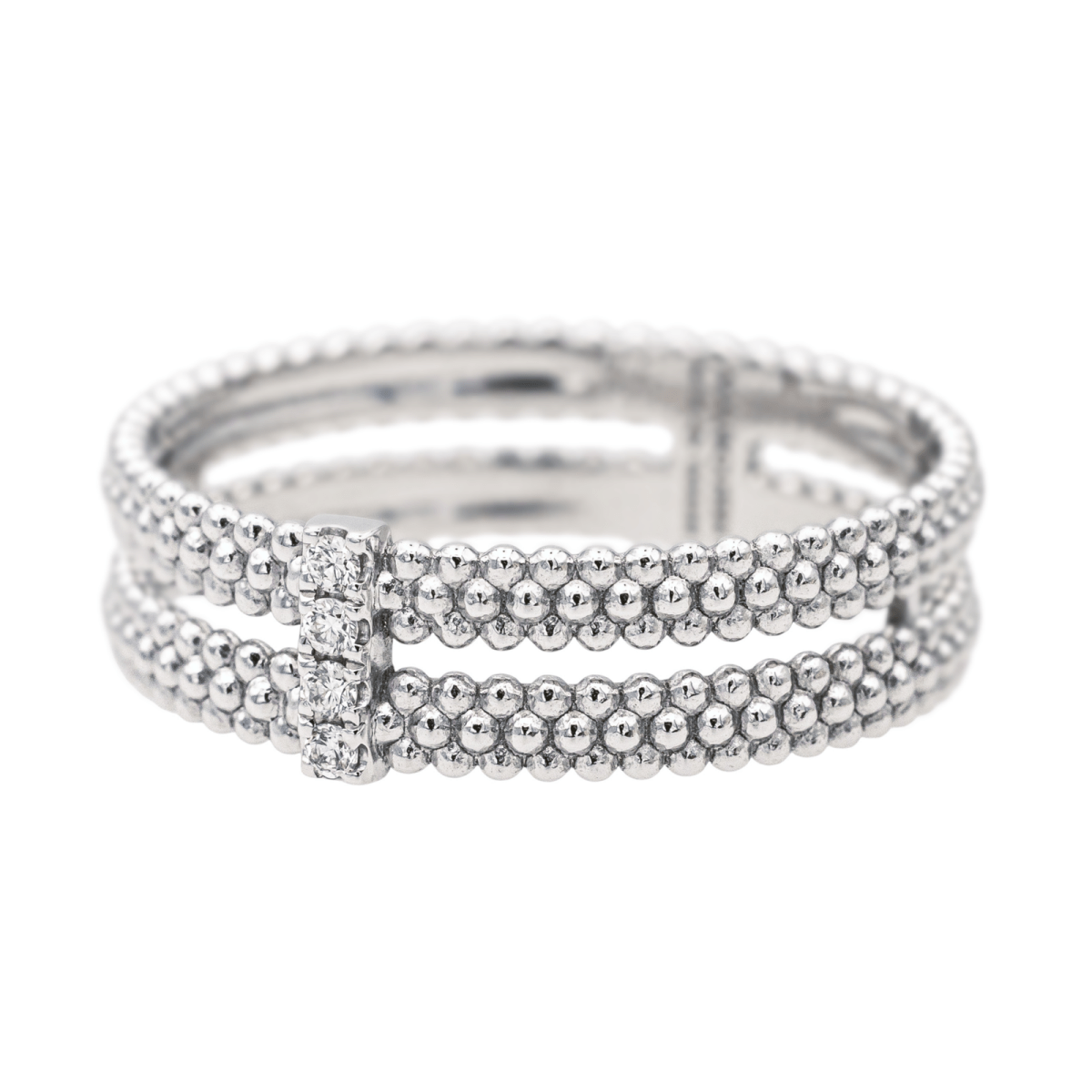 Bague Bandeau MAUBOUSSIN "Mon Premier Jour c'est Toi N°1" en or blanc et diamants - Castafiore