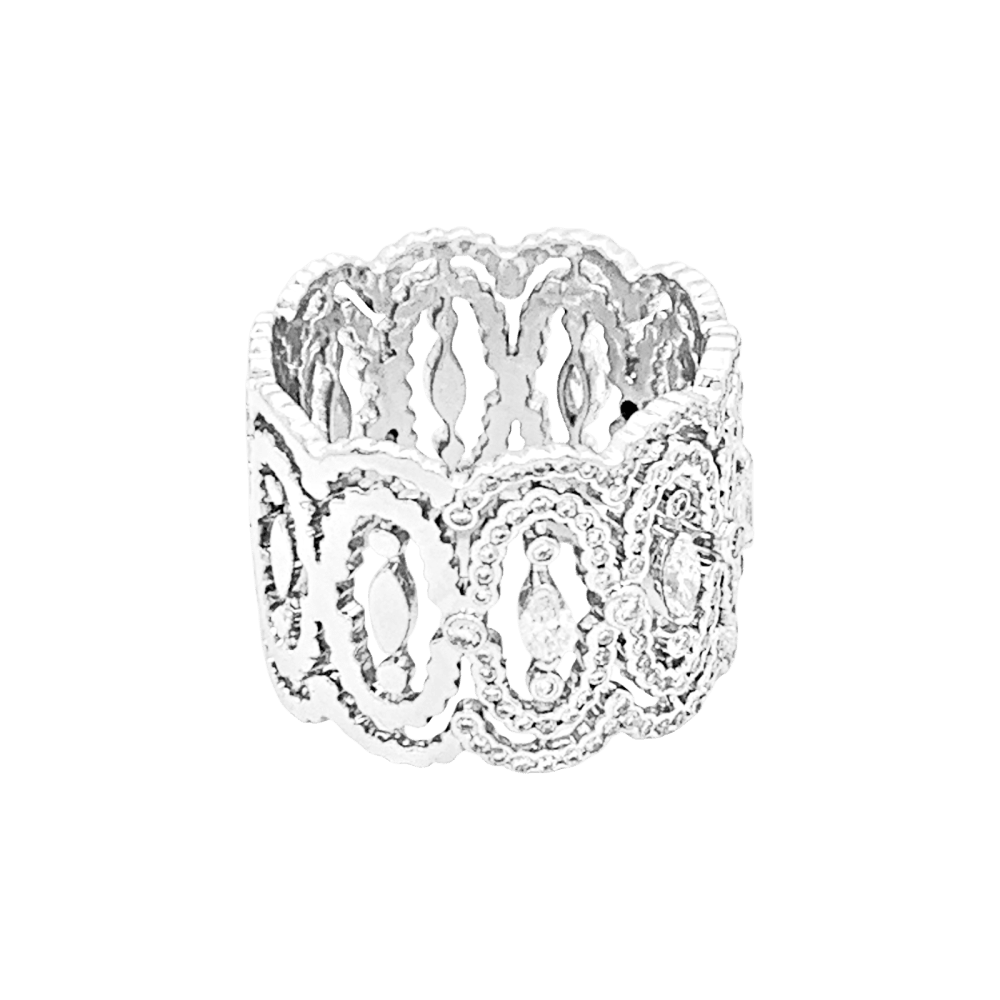Bague Bandeau MESSIKA "Arabesque" en or blanc et diamants - Castafiore