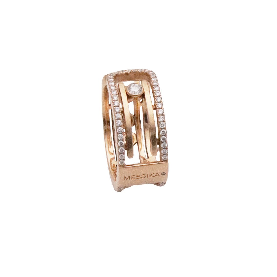 Bague Bandeau MESSIKA "Move 10th" en or rose et diamants - Castafiore