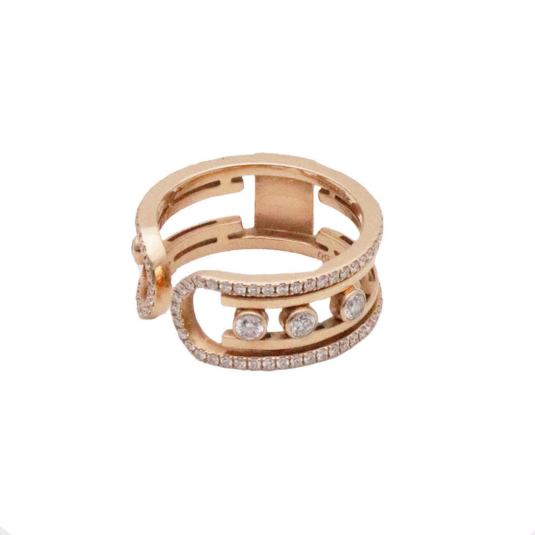 Bague Bandeau MESSIKA "Move 10th" en or rose et diamants - Castafiore