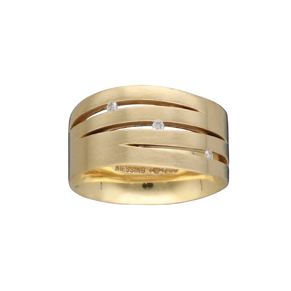 Bague Bandeau NIESSING "Fontana" en or jaune et diamants - Castafiore