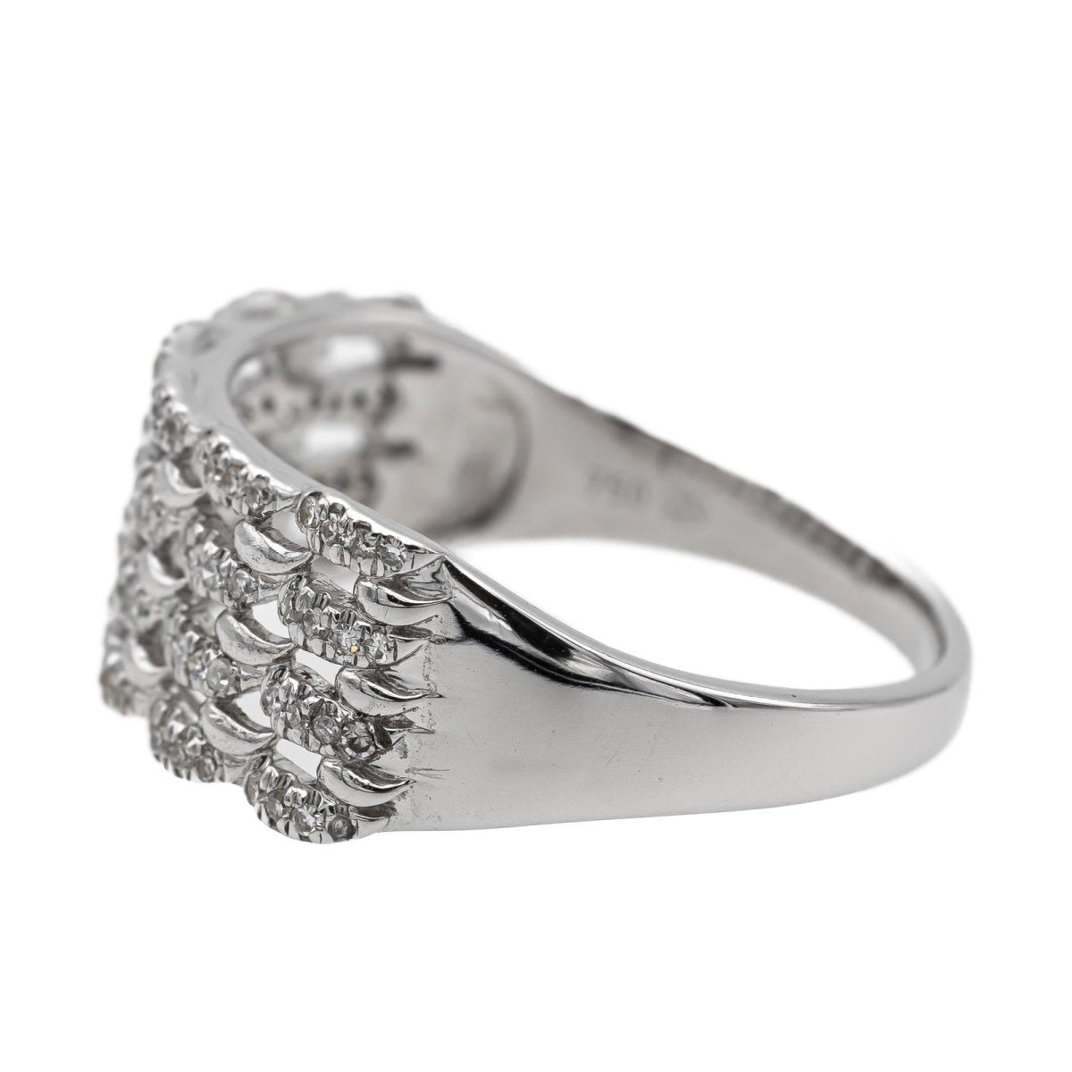 Bague Bandeau Or blanc Diamant - Castafiore