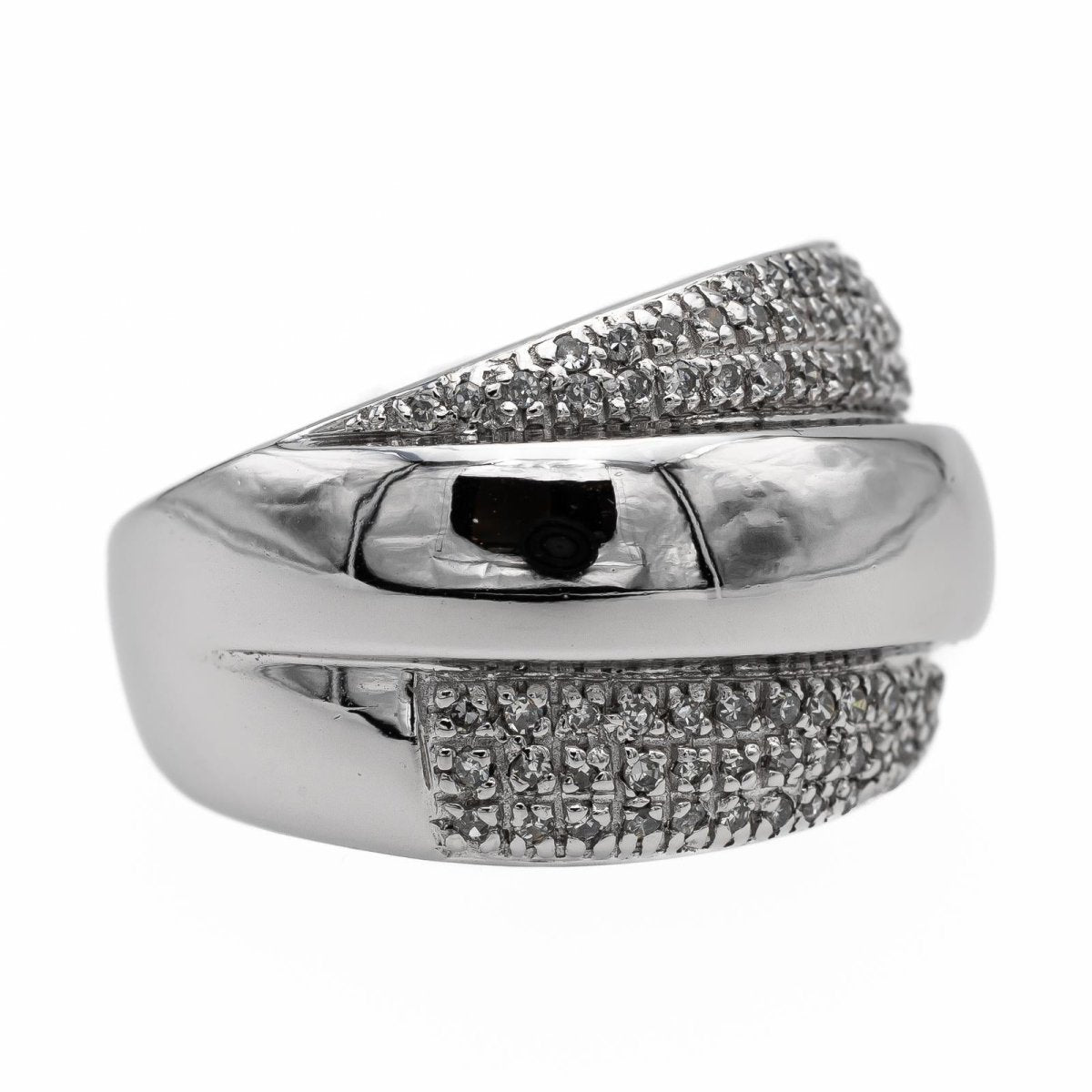 Bague Bandeau Or blanc Diamant - Castafiore