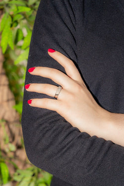 Bague Bandeau Or Blanc Diamant - Castafiore