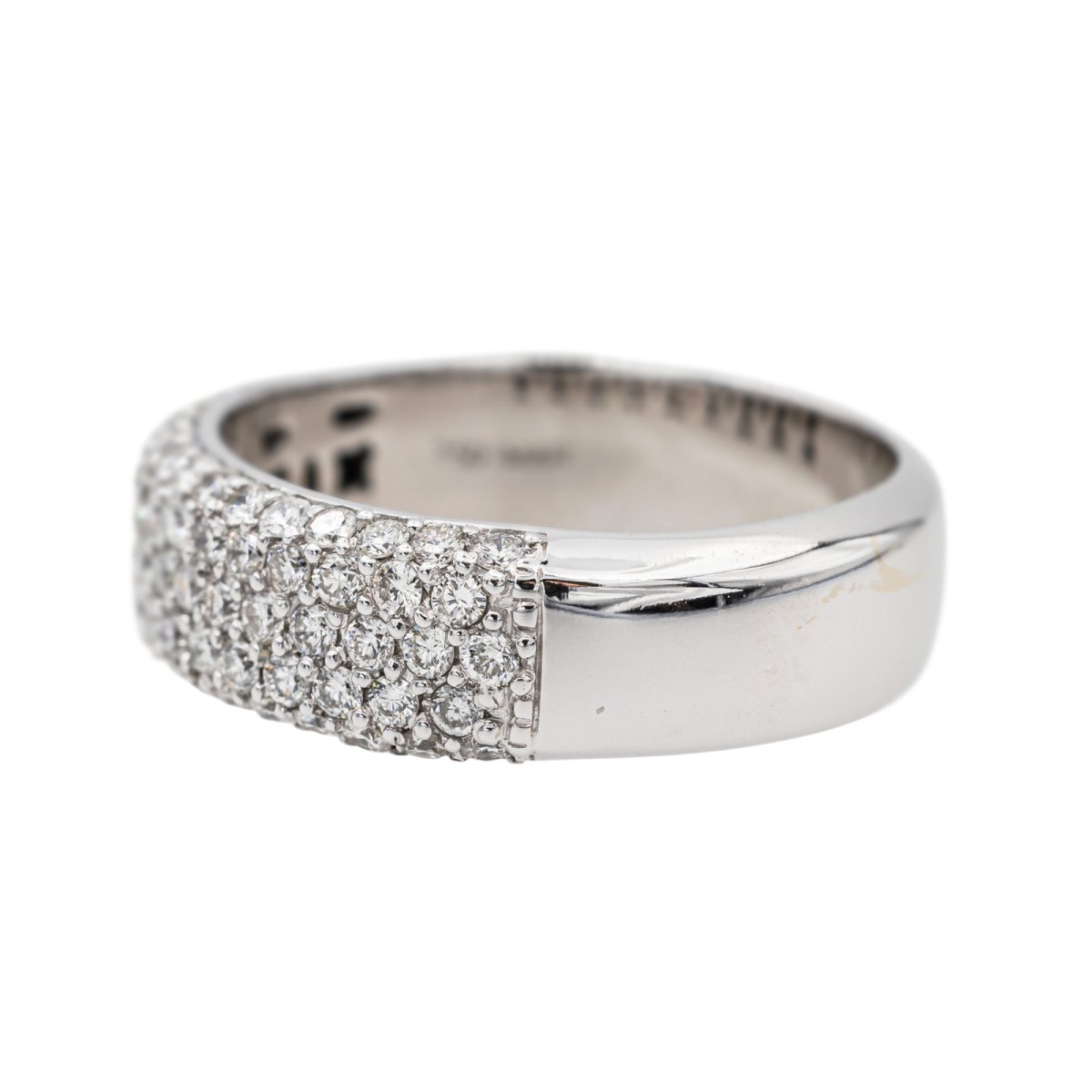 Bague Bandeau Or Blanc Diamant - Castafiore