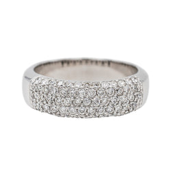 Bague Bandeau Or Blanc Diamant - Castafiore