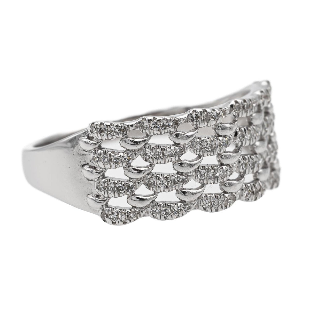 Bague Bandeau Or blanc Diamant - Castafiore