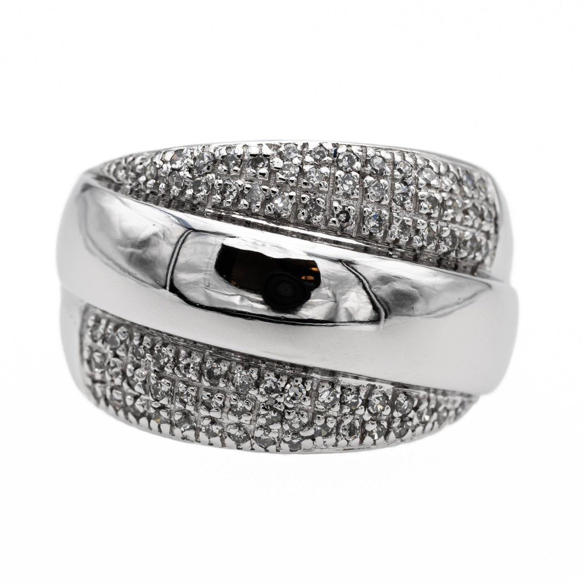 Bague Bandeau Or blanc Diamant - Castafiore