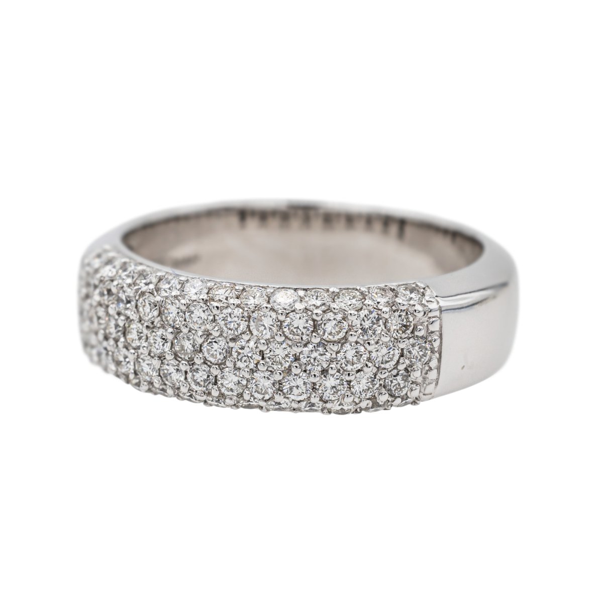 Bague Bandeau Or Blanc Diamant - Castafiore