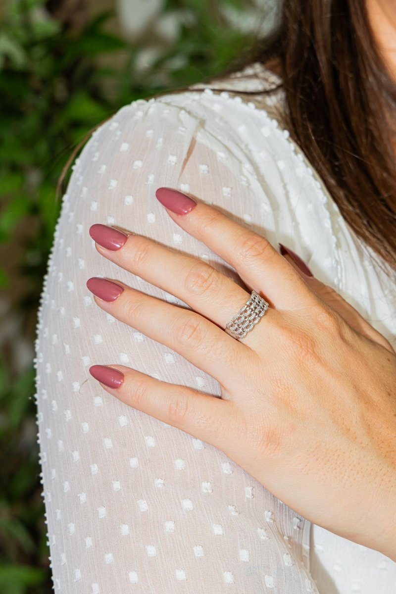 Bague Bandeau Or blanc Diamant - Castafiore