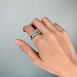 Bague Bandeau - Or blanc & Diamants - Castafiore