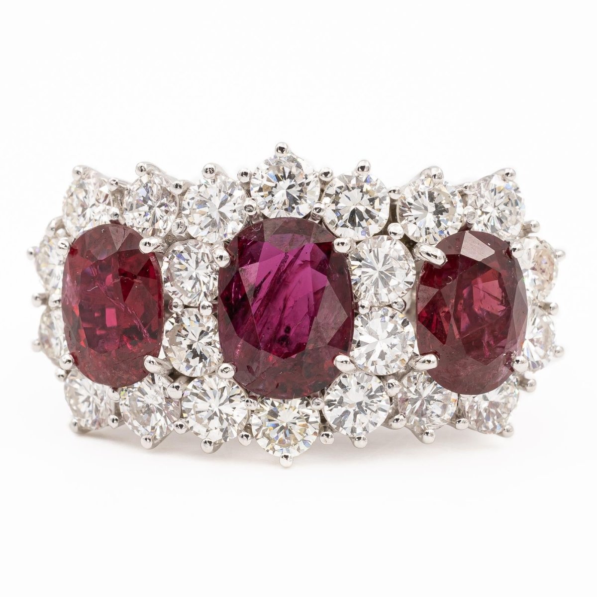 Bague Bandeau Or blanc Rubis - Castafiore