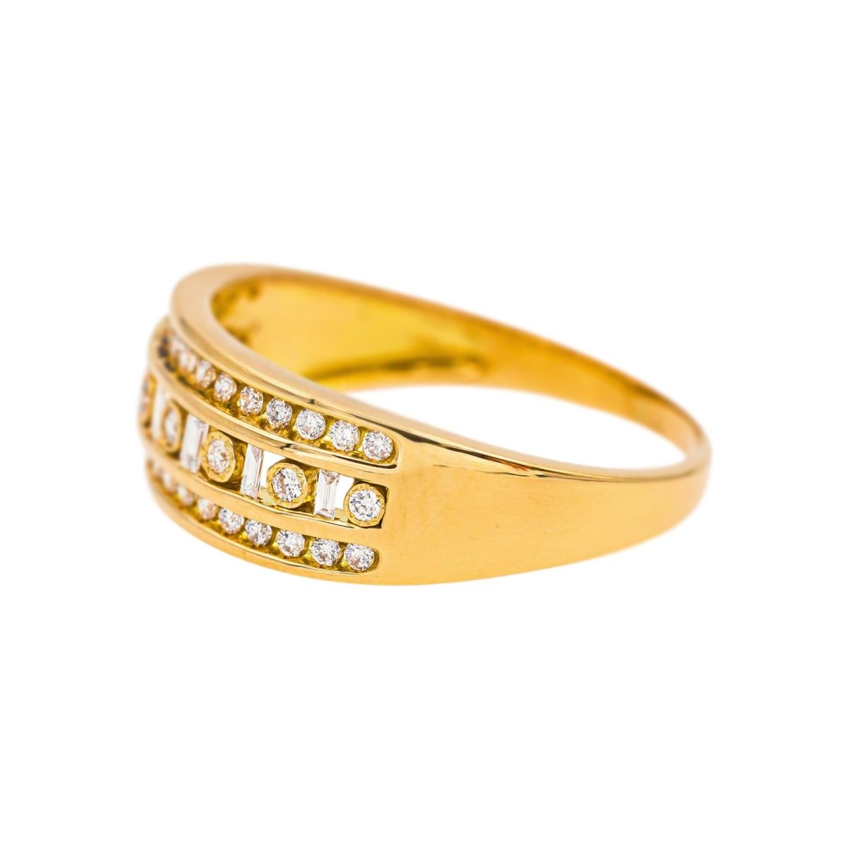 Bague Bandeau Or jaune Diamant - Castafiore