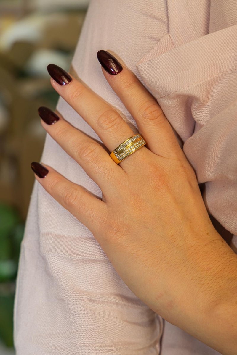 Bague Bandeau Or jaune Diamant - Castafiore