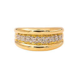 Bague Bandeau Or jaune Diamant - Castafiore