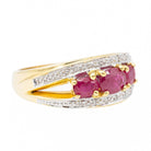 Bague Bandeau Or jaune Rubis - Castafiore