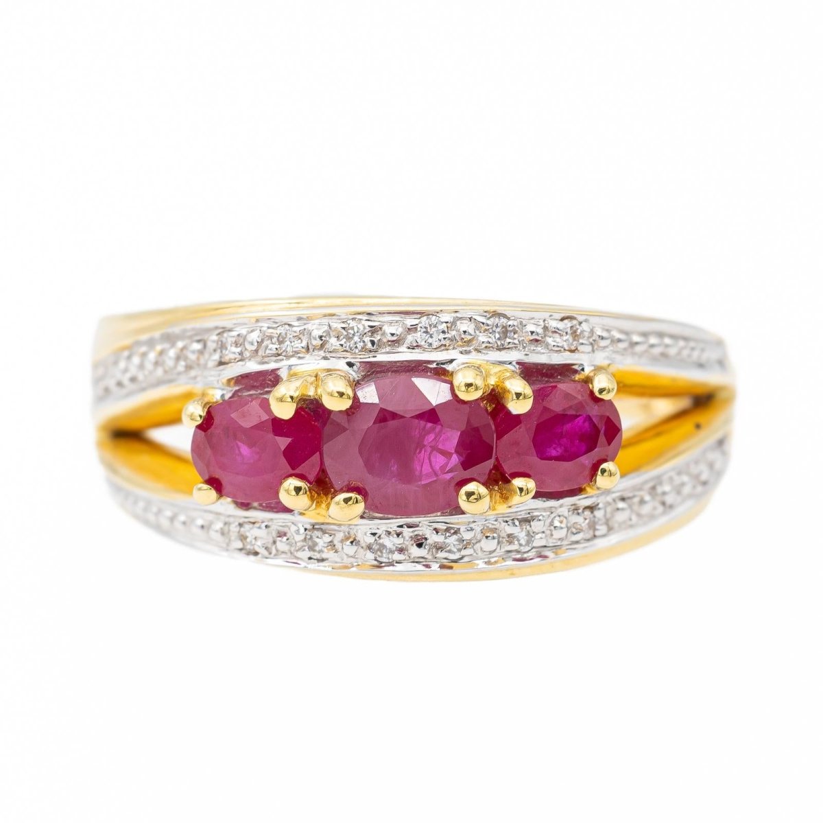 Bague Bandeau Or jaune Rubis - Castafiore