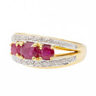 Bague Bandeau Or jaune Rubis - Castafiore