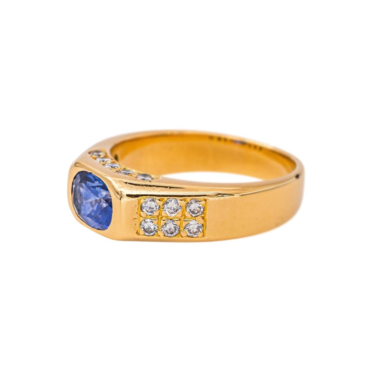 Bague Bandeau Or jaune Saphir - Castafiore