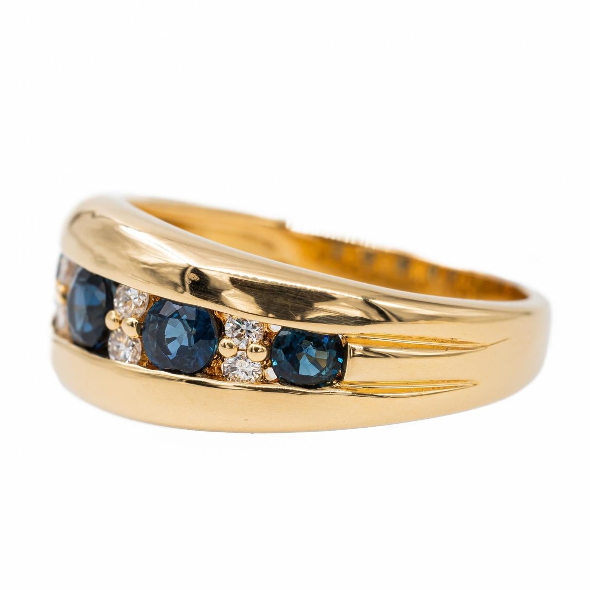 Bague Bandeau Or jaune Saphir - Castafiore