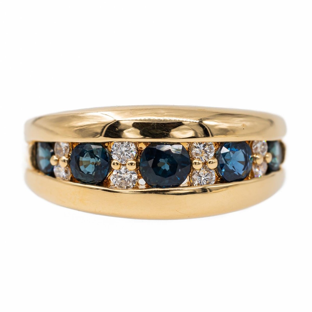 Bague Bandeau Or jaune Saphir - Castafiore