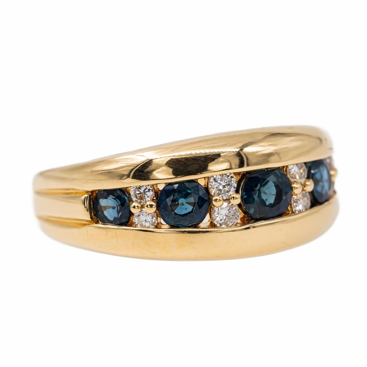 Bague Bandeau Or jaune Saphir - Castafiore