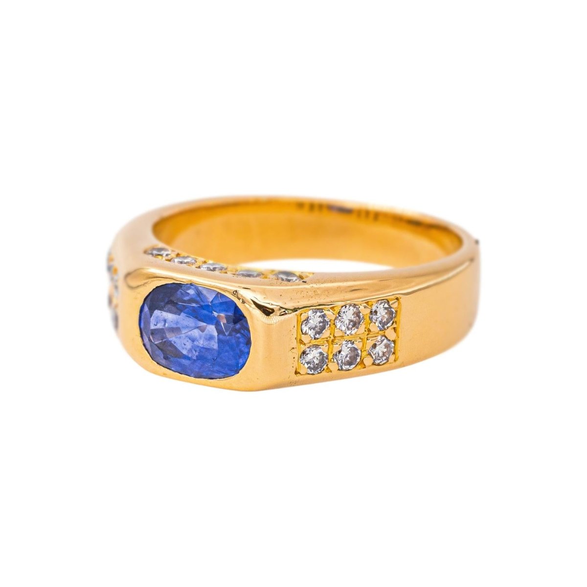 Bague Bandeau Or jaune Saphir - Castafiore