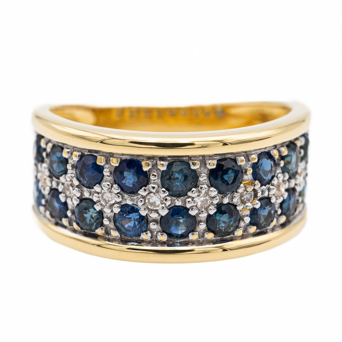 Bague Bandeau Or jaune Saphir - Castafiore