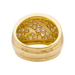 Bague bandeau pavage or jaune, diamants. - Castafiore