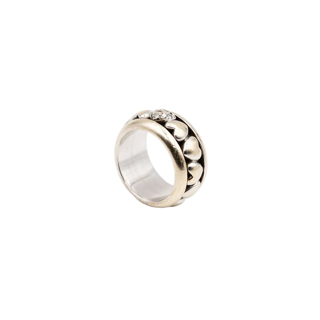 Bague Bandeau PIAGET "Coeur" en or blanc et diamants - Castafiore