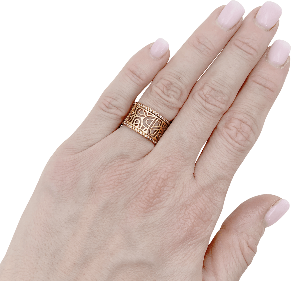Ring Poiray, "Coeur Fil", rose gold and diamonds.