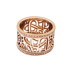 Ring Poiray, "Coeur Fil", rose gold and diamonds.
