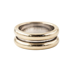 Bague Bandeau POIRAY "Symboles" en or blanc, en or jaune et en or rose - Castafiore