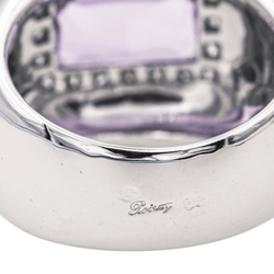 Bague Bandeau POIRAY "Thessalie" en or blanc, améthyste et diamants - Castafiore