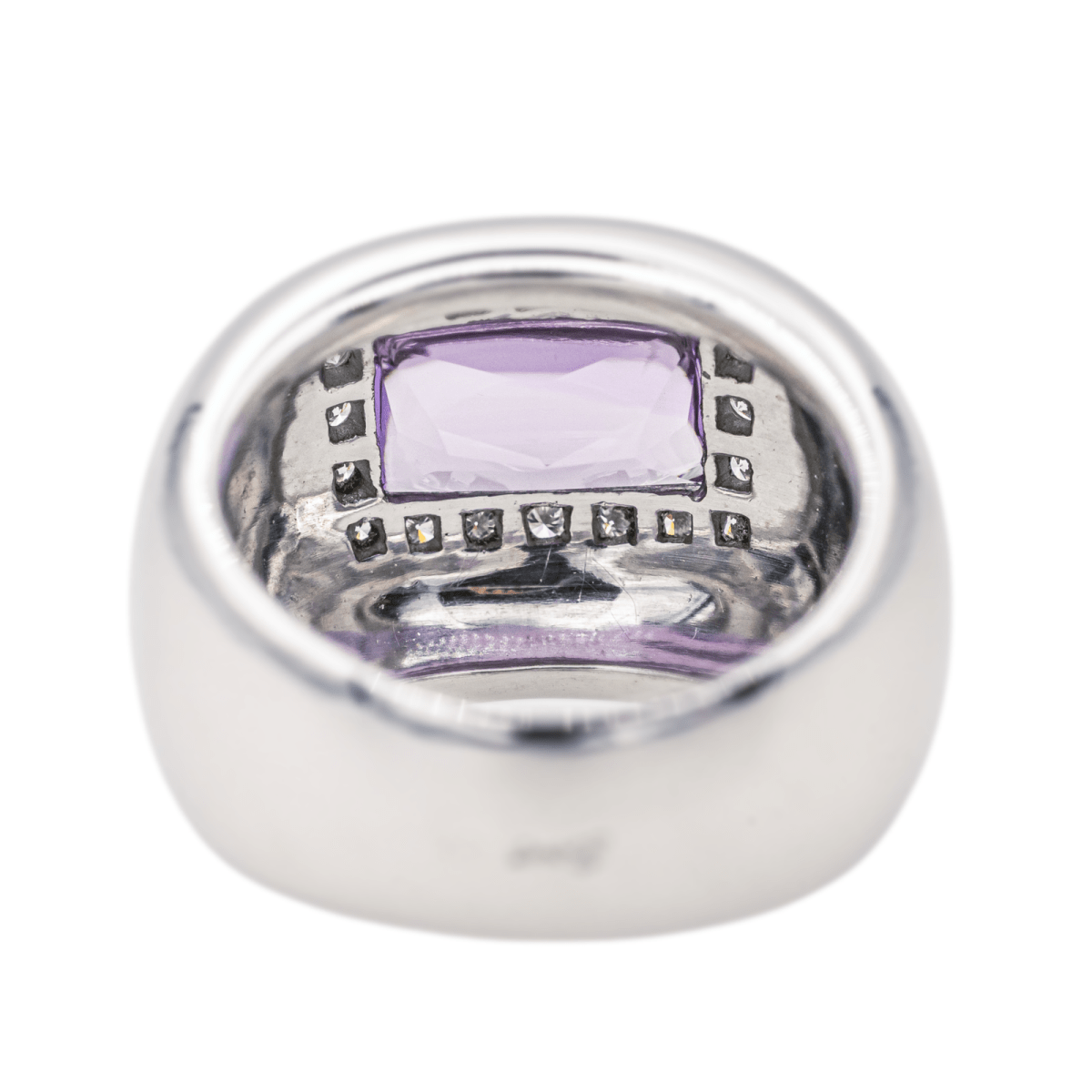 Bague Bandeau POIRAY "Thessalie" en or blanc, améthyste et diamants - Castafiore