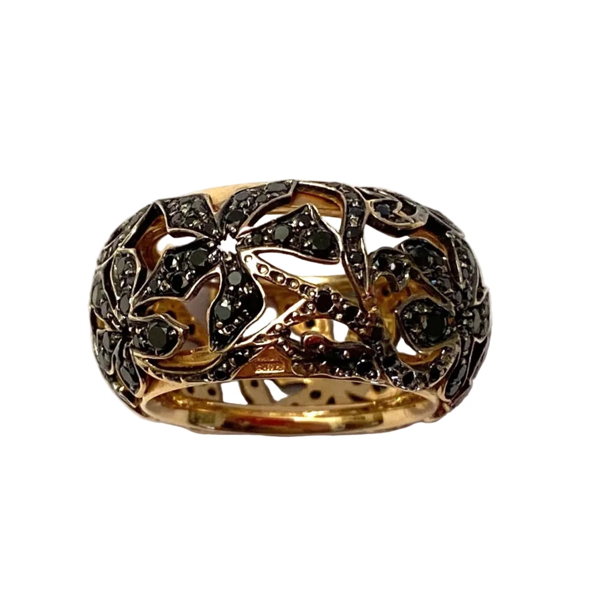 Bague Bandeau POMELLATO "Arabesque" en or rose et diamants - Castafiore