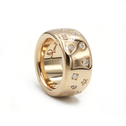 Bague Bandeau POMELLATO "Iconica" en or jaune et diamants - Castafiore