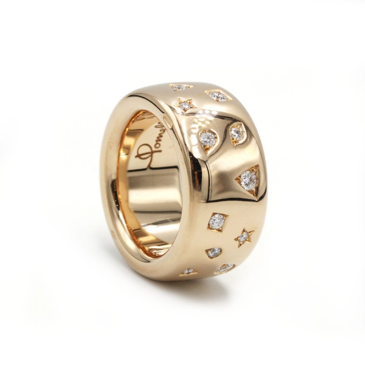 Bague Bandeau POMELLATO "Iconica" en or jaune et diamants - Castafiore