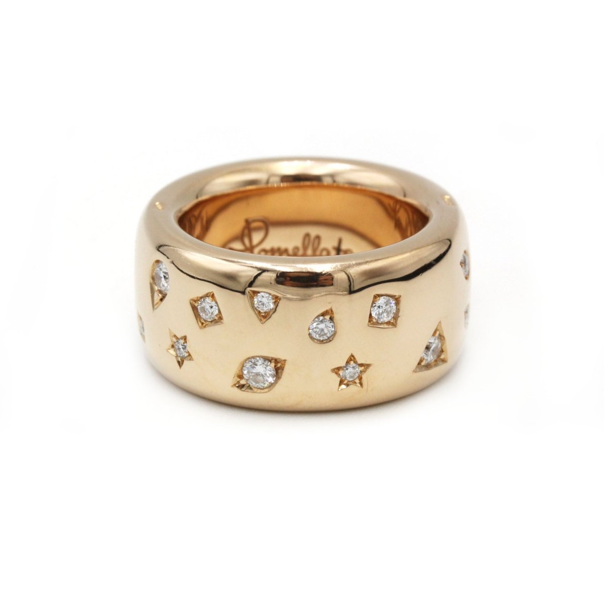 Bague Bandeau POMELLATO "Iconica" en or jaune et diamants - Castafiore