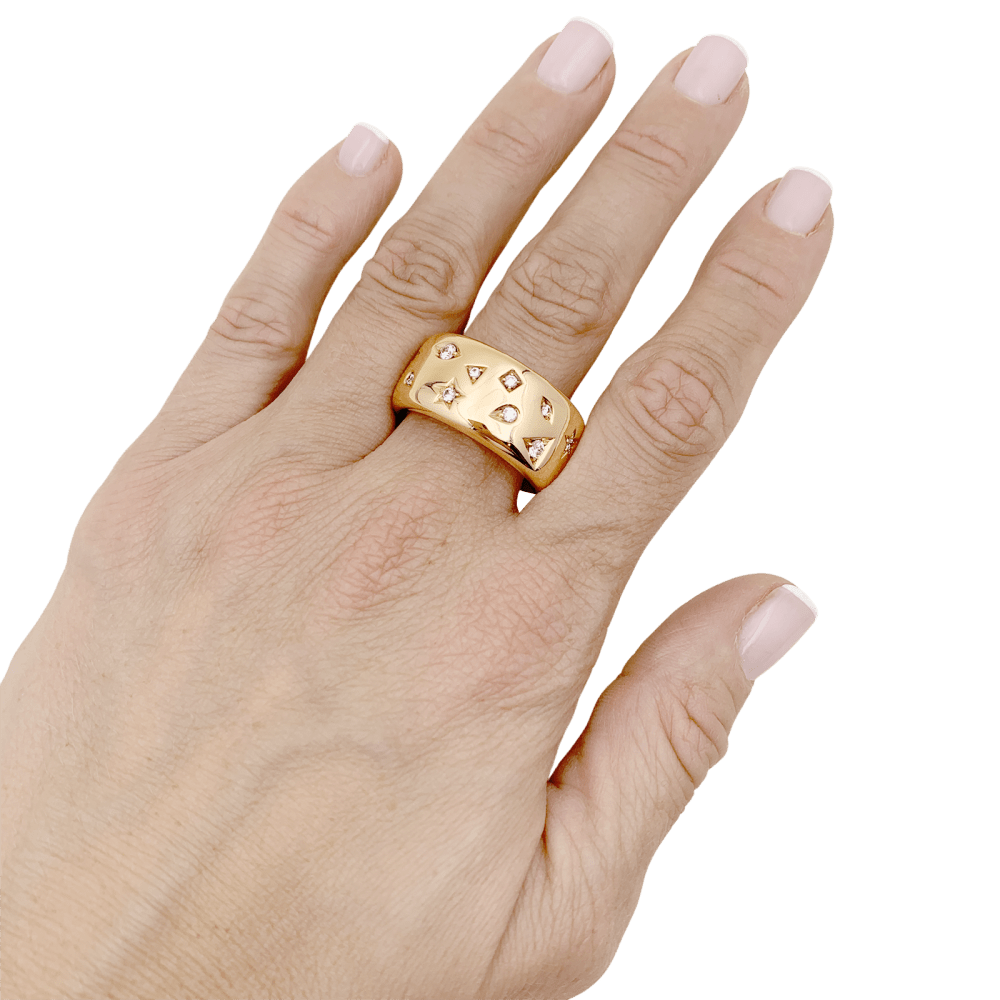 Bague Bandeau POMELLATO "Iconica" en or rose et diamants - Castafiore